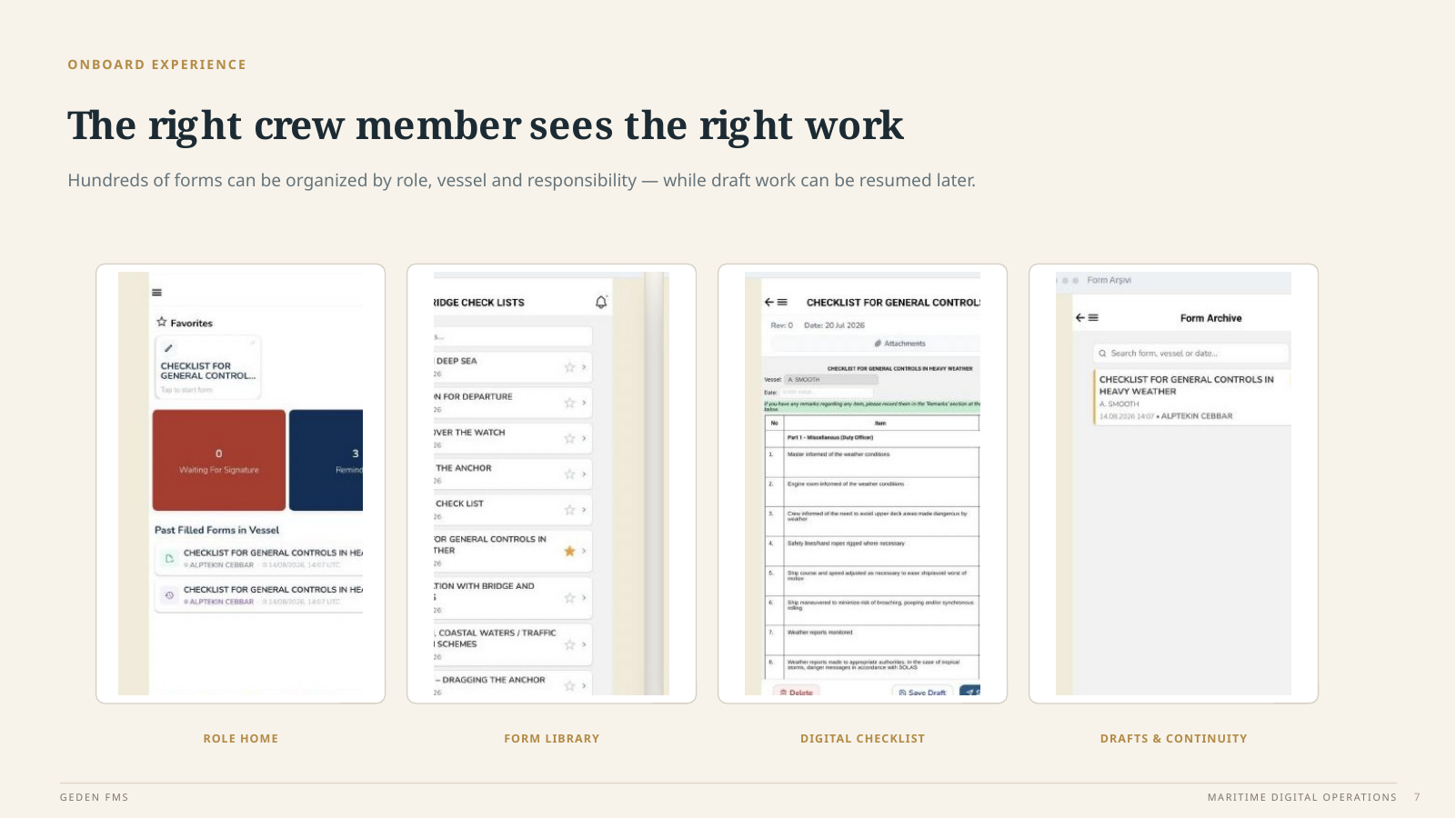 FormFleet onboard experience and form library